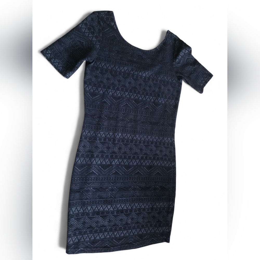 Only Charcoal Geometric Bodyco Midi Dress